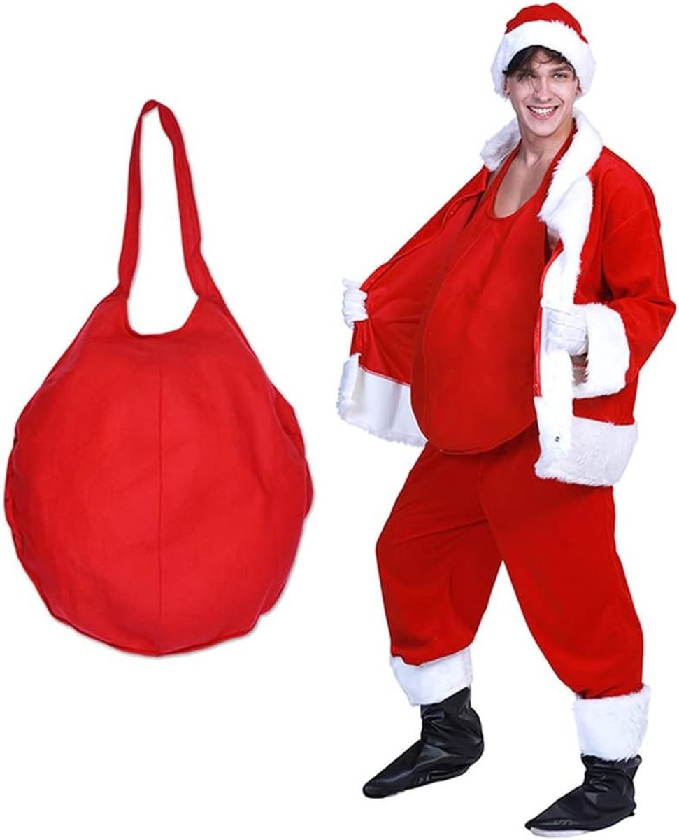 Neppe Buik Accessoires voor Kerstmis - Rood Lined Buik voor Volwassenen Mannen Kostuum