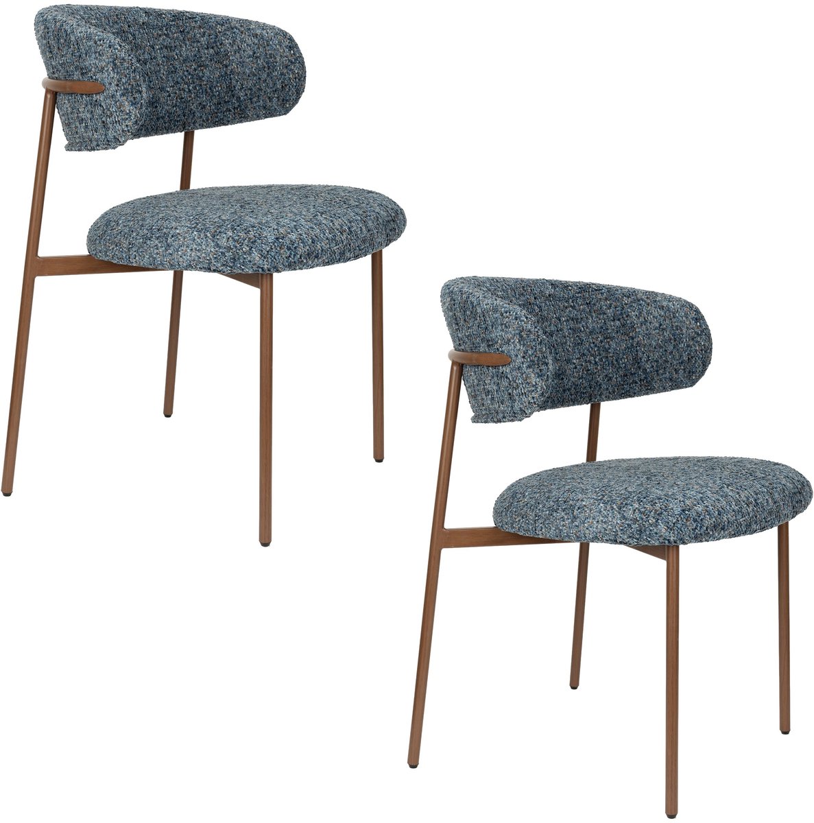 Housecraft Living Claes Eetkamerstoelen Gemêleerd Blauw - Set van 2