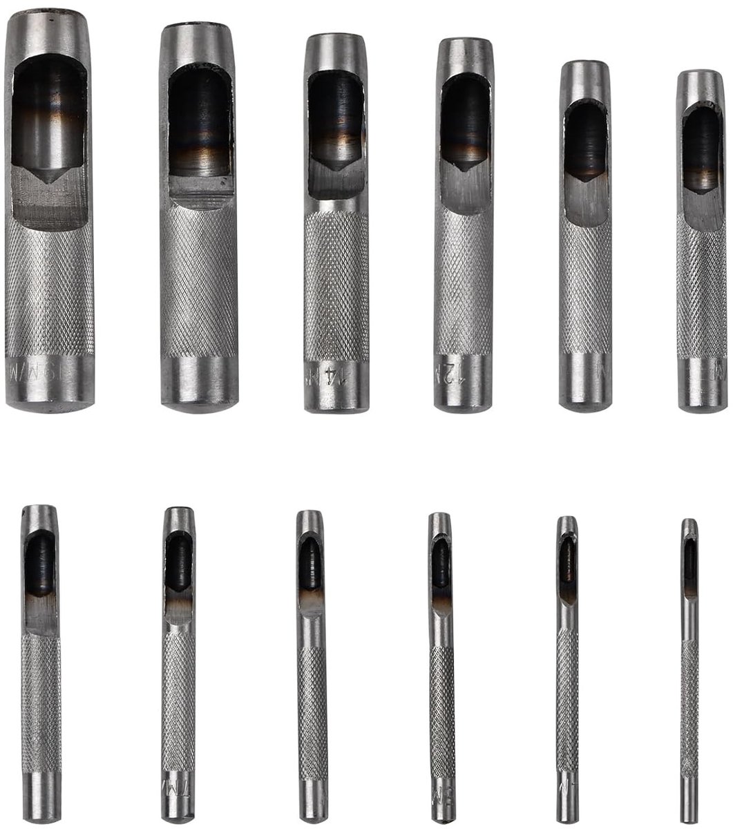 Perforatiegereedschap - Staal - 12 Stuks - Voor Houten, Leer en Kunststof