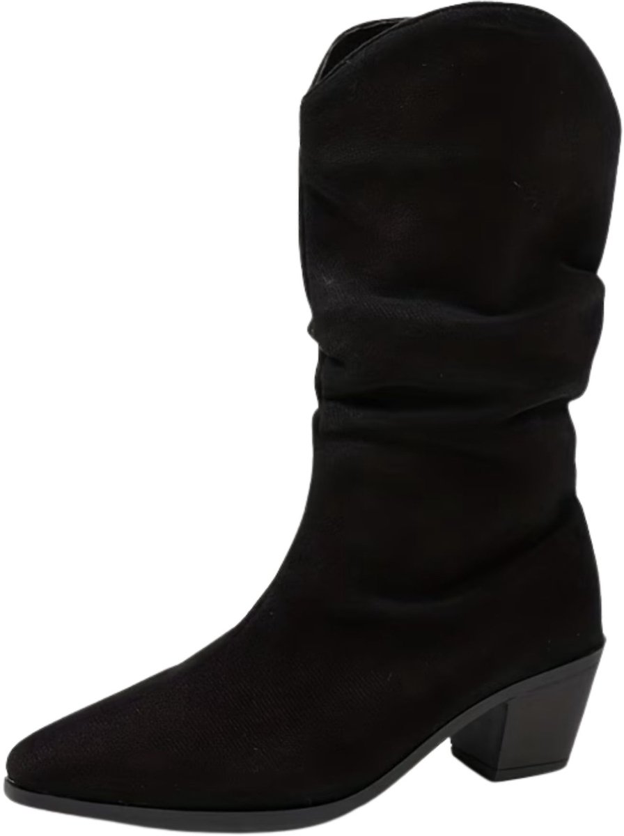Currero Dames Cowboy Laarzen Hoge Hak Enkellaarzen Kniehoge Western Boots Chelsea 40 5 Zwart