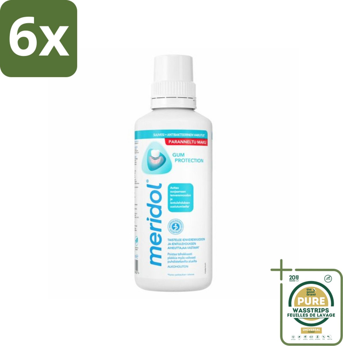 Meridol Mondspoeling Tandvleesbescherming 400 ml - Voordeelverpakking - 6 stuks - Tandvleesproblemen - Mondhygiëne