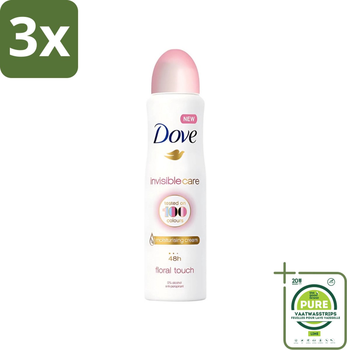 3 x Dove - Deodorant - Spray Invisible Care - Onzichtbare bescherming - 250 ml - Grootverpakking - Dove Deodorant Spray - Onzichtbare Bescherming - Anti-Transpirant - Zweetbescherming - Geurbeheersing