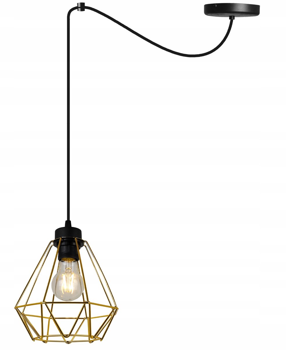 Merkloze Metalen Hanglamp met Gouden Kap - Stijlvol en Modern