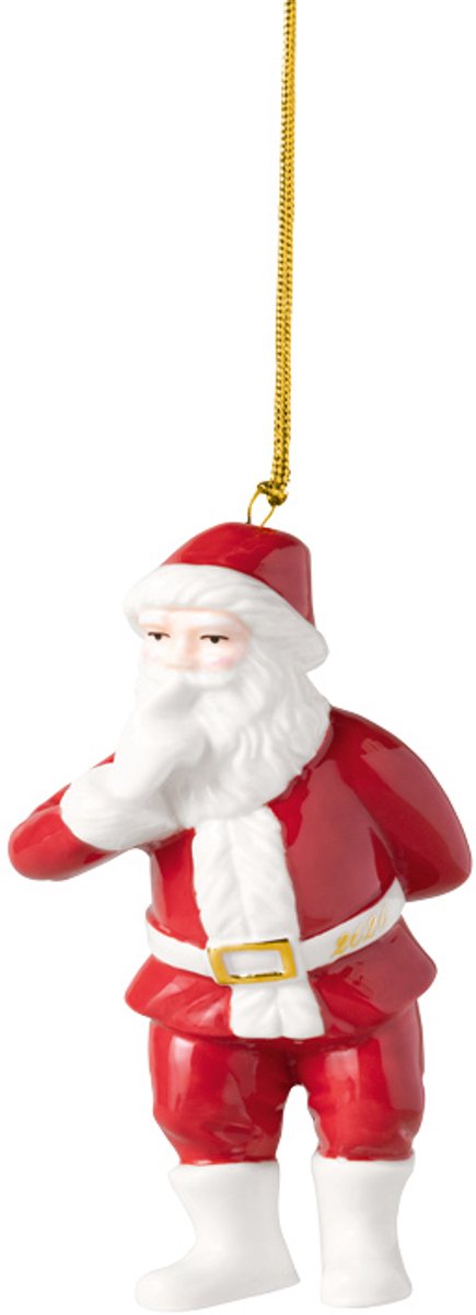 Villeroy & Boch Ornament Santa 2026 Christmas Classics 4,3 x 5,7 x 11,1 cm wit-goud