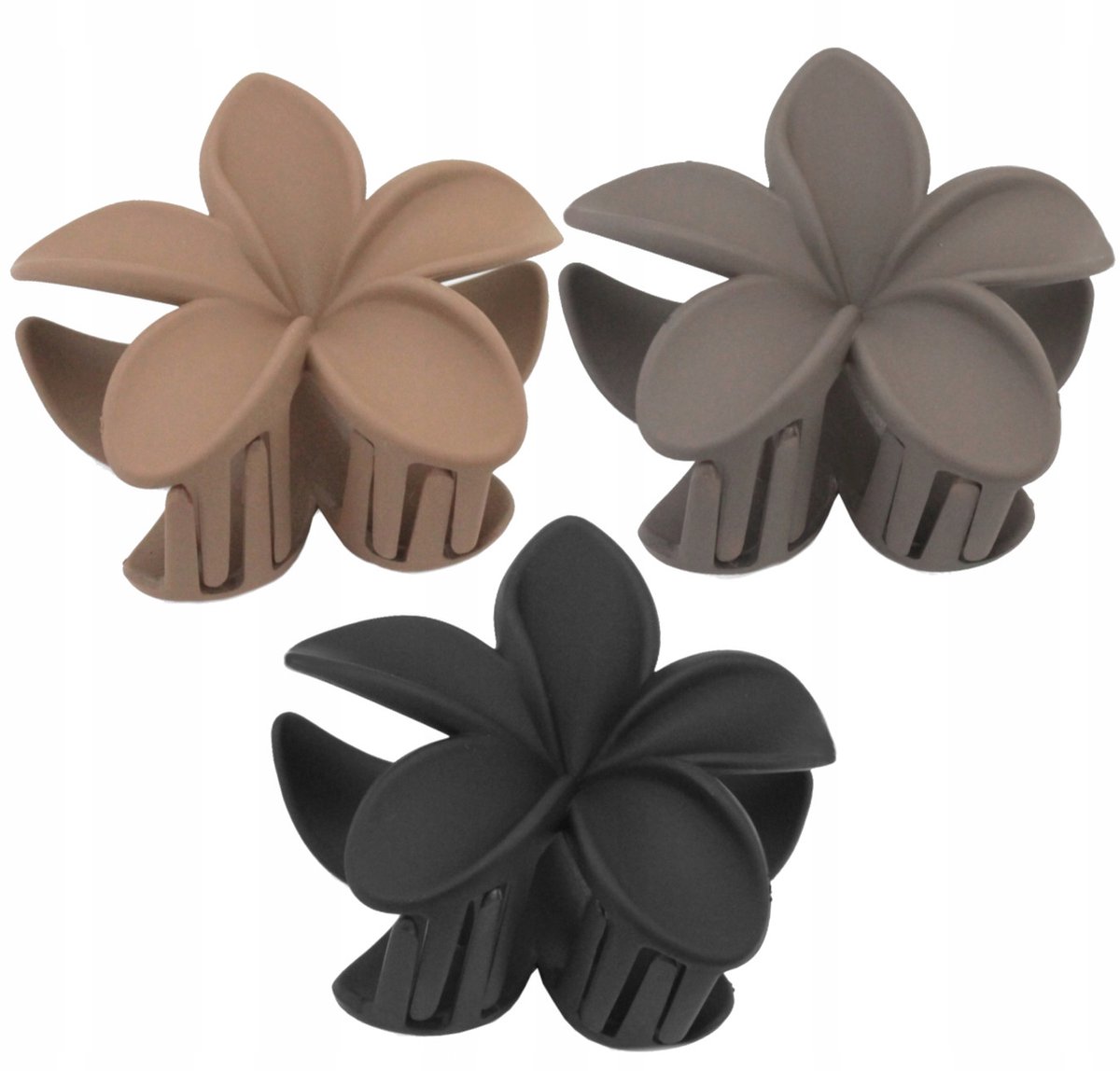 Hawaiiaanse Bloemen Haarclips 3 Stuks Set - 8 cm