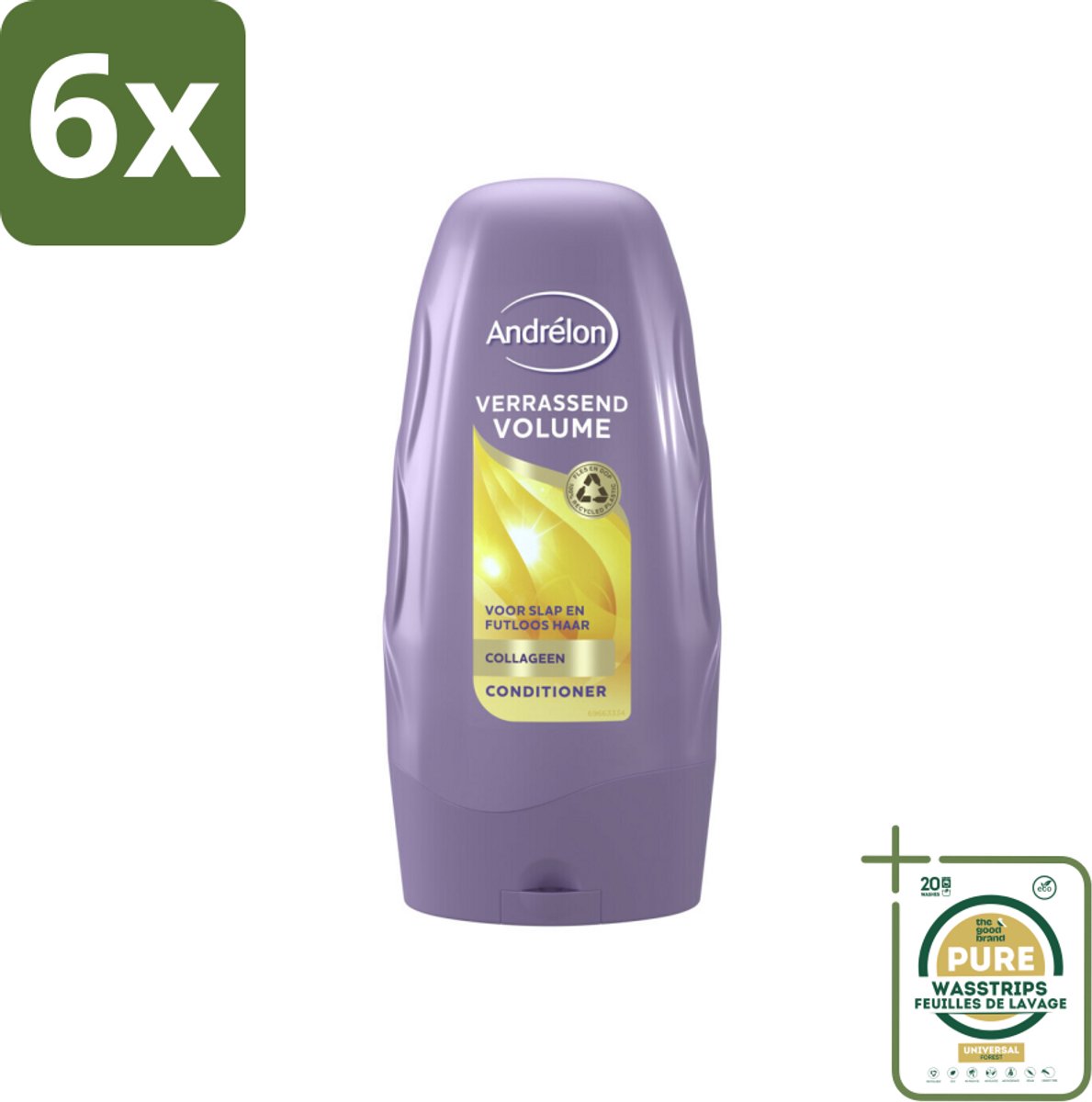 Andrélon Conditioner Verrassend Volume 250 ml - Voordeelverpakking - 6 stuks - Haartype - Haartoon