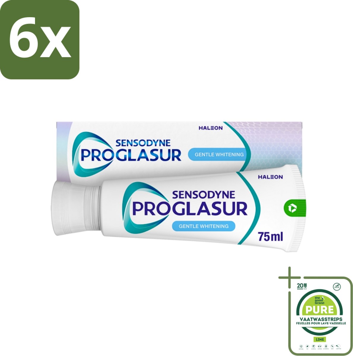Sensodyne - Tandpasta - Proglasur Gentle Whitening - Verheldert Glazuur - 75 ml - Voordeelverpakking - 6 stuks - Tandpasta - Tandpasta whitening