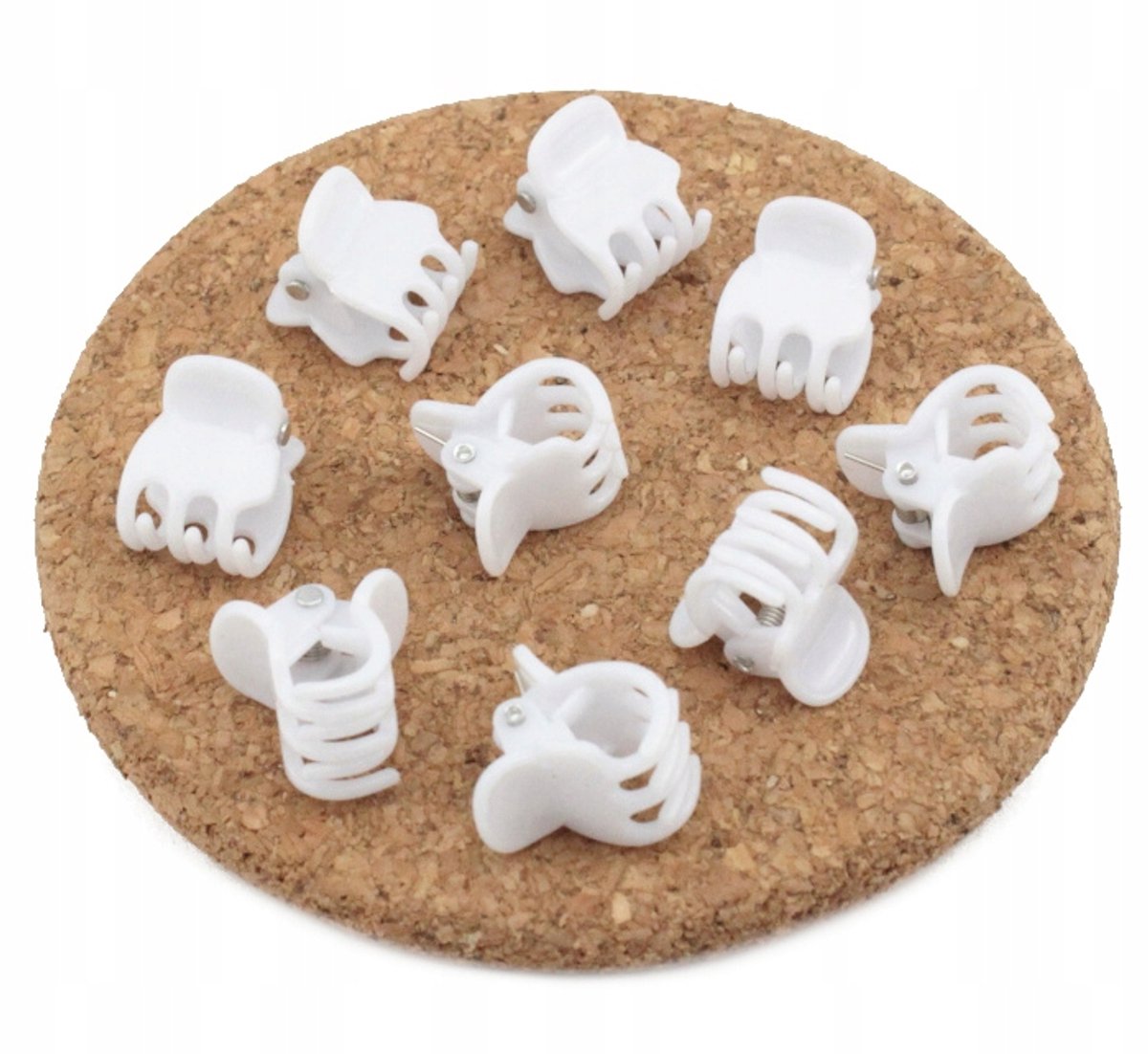 Witte haarclipjesklemmen 10 stuks 1,3 cm