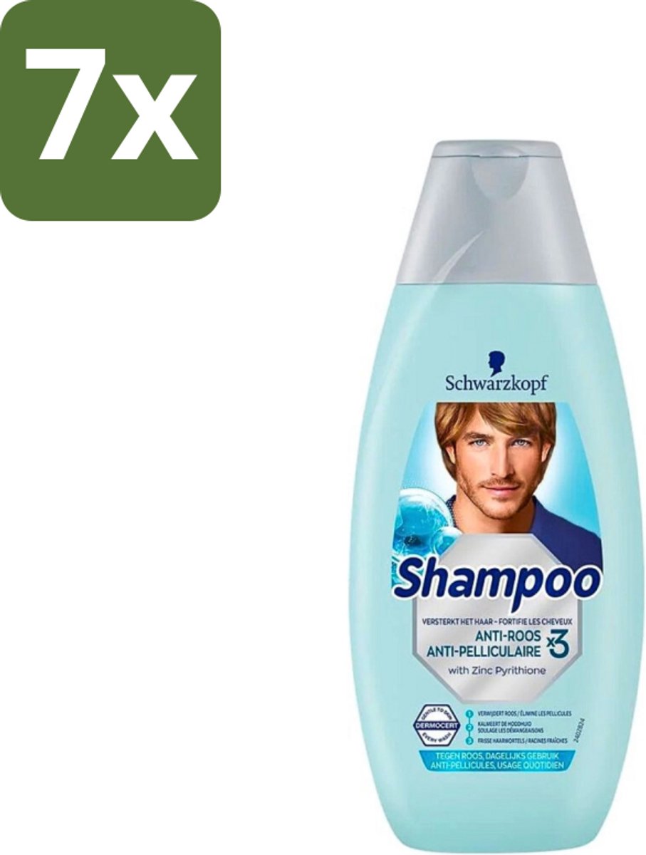 7 x Schwarzkopf - Shampoo Anti-Roos - Tegen Schilfers & Jeuk - 400 ml - Anti-roos Shampoo - Roos Bestrijding - Jeuk Bestrijding - Schilfers Bestrijding - Hoofdhuid Kalmering