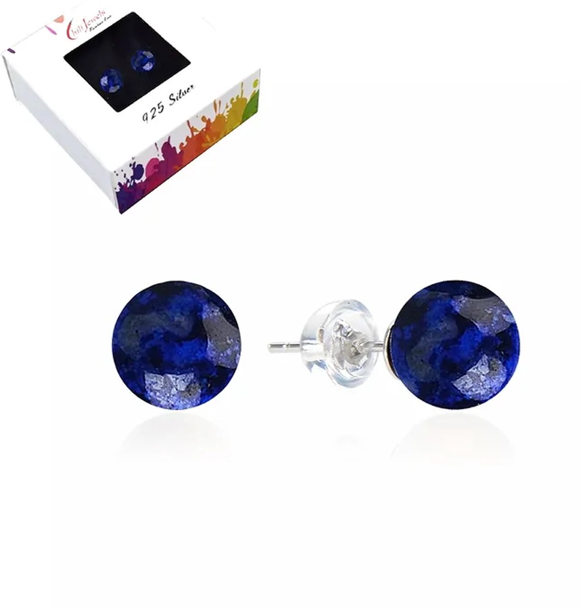 Oorbellen Lapis Lazuli 8 mm