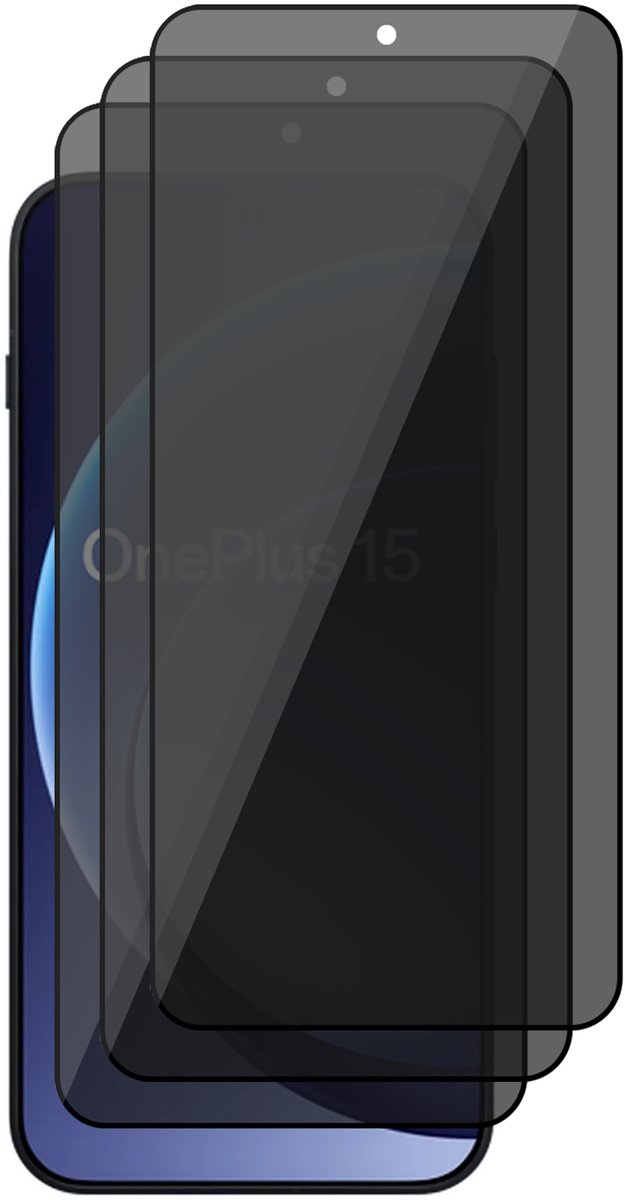 Privacy Screenprotector geschikt voor OnePlus 15 5G – 3 Stuks – Full Cover Gehard Glas – Anti Inkijk – Privacy Filter