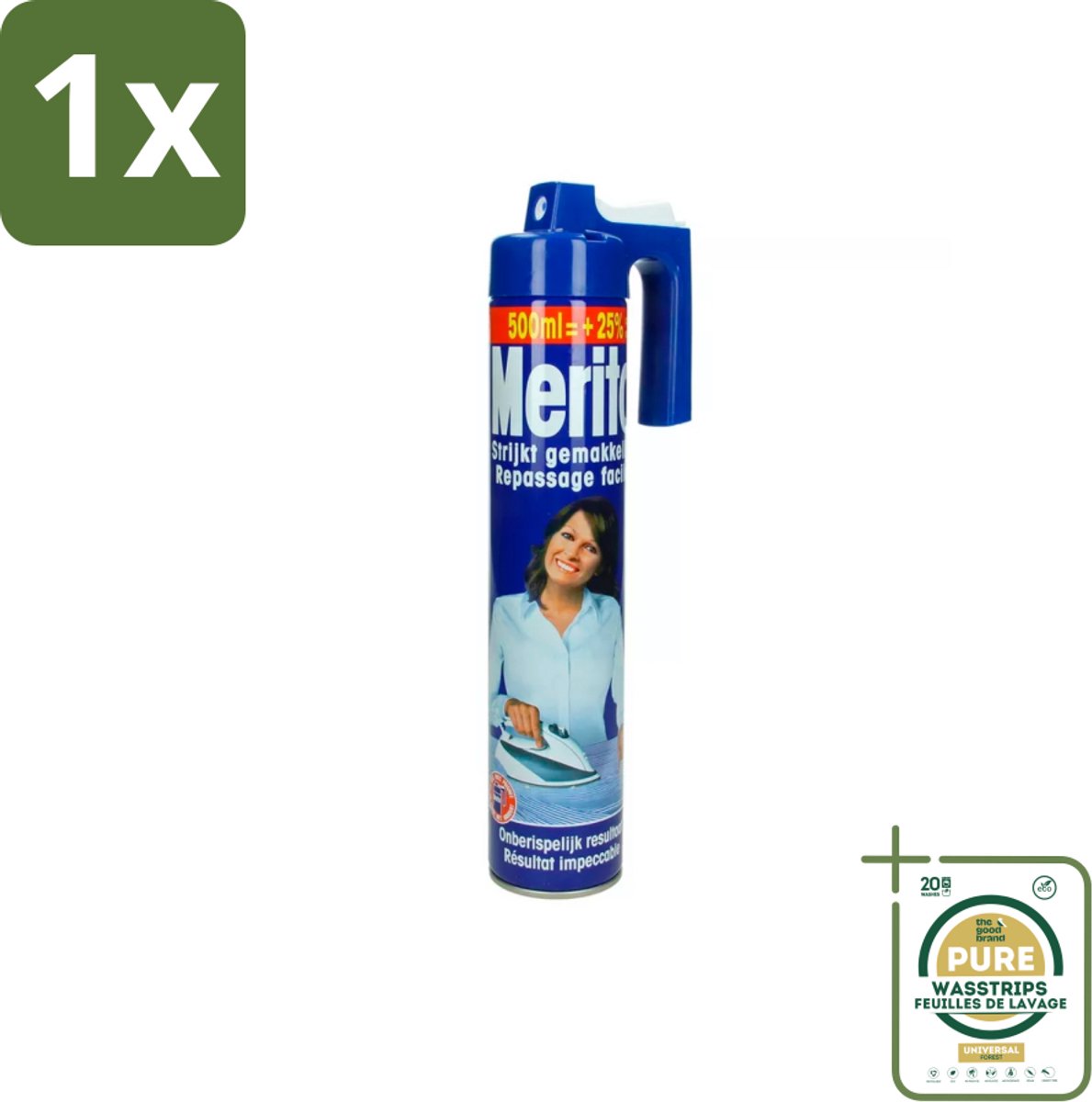 1 x Merito - Strijkspray - 500 ml- Strijkspray - Linnen Strijken - Kleuren Herstellen - Strijken Makkelijker - Frisse Geur