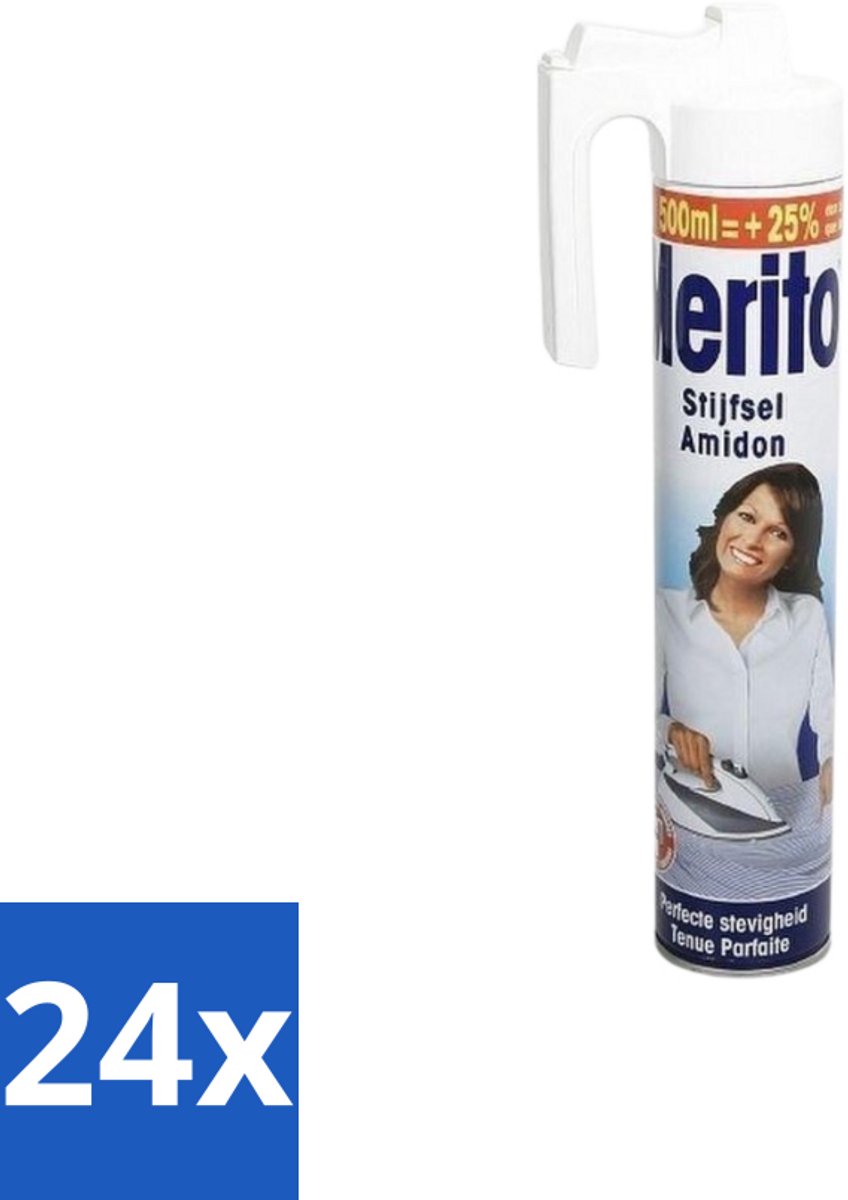 24 x Merito - Stijfsel - 500 ml - Stijfsel - Kledingverzorging - Linnen - Strijken - Frisse Geur