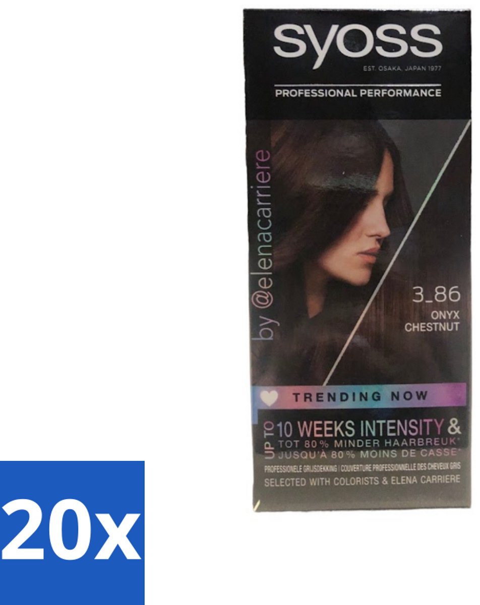20 x Syoss - Haarverf - 3-8 Donker Goudbruin - 1 Haarkleuring - Haarverf - Goudbruin - Donker Goudbruin - Permanente Haarverf - Salonkleur