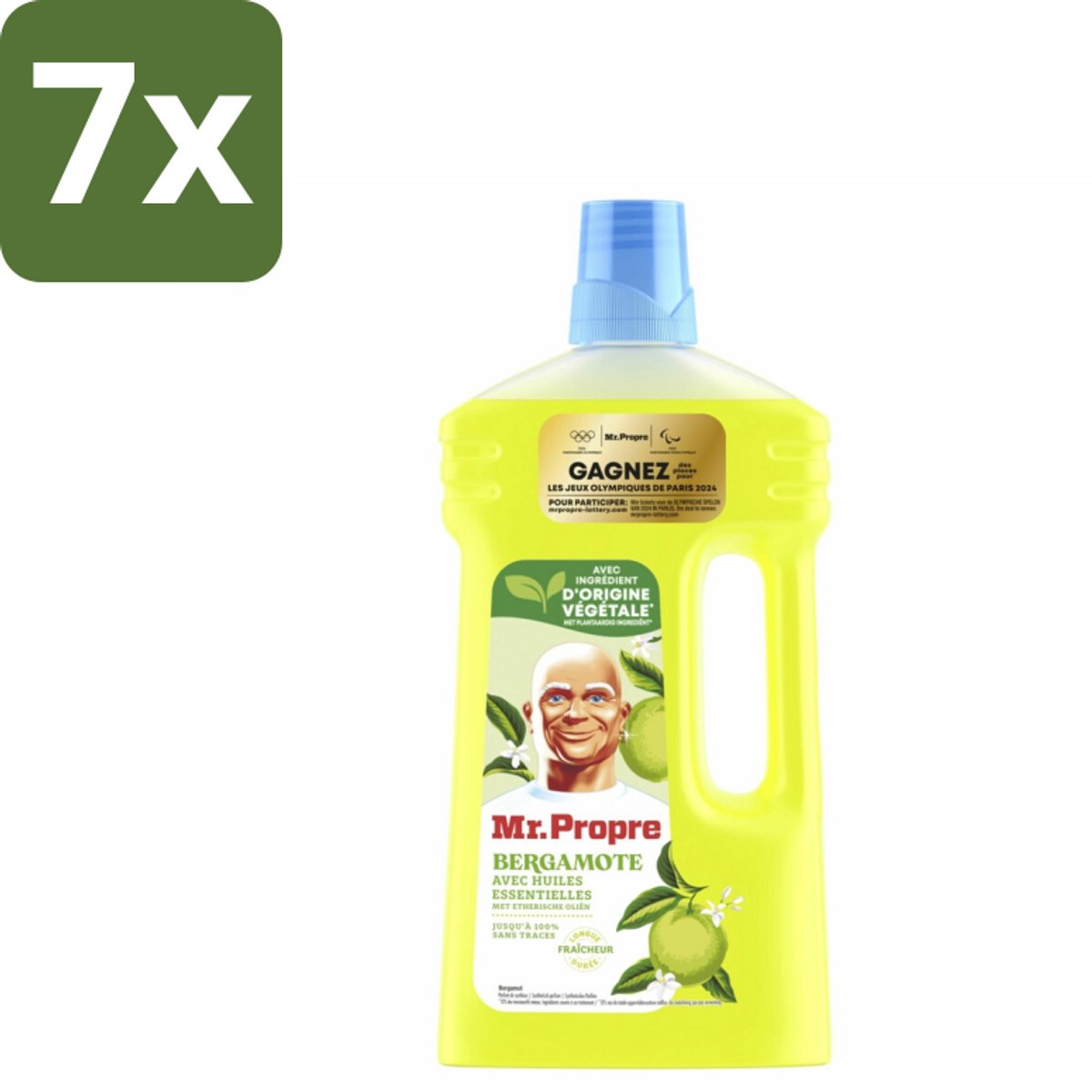 7 x Mr. Propre Allesreiniger Bergamot 1 liter - Allesreiniger Bergamot - Reiniging - Glans - Frisse Geur - Natuurlijke Reiniger
