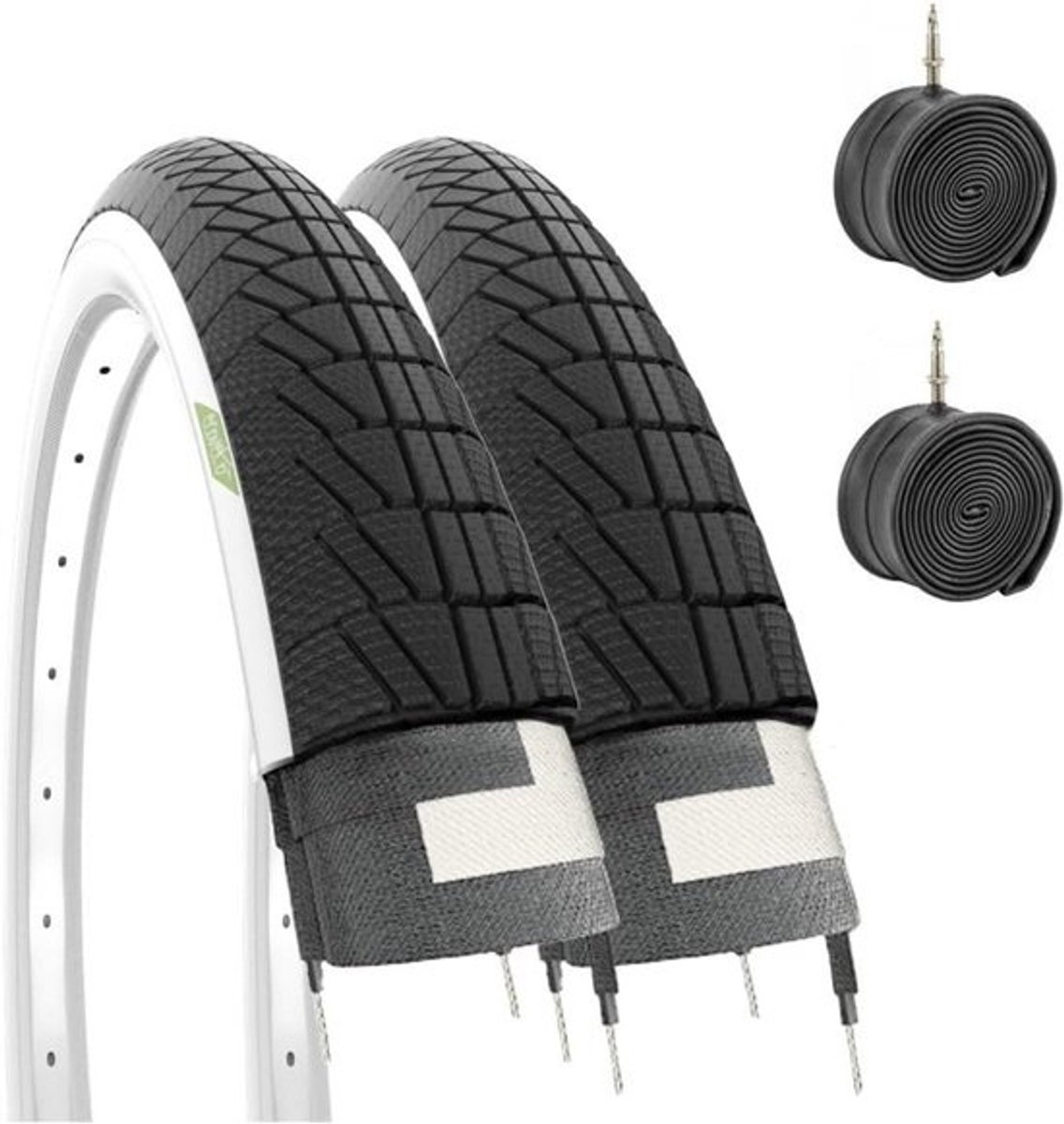 Banden 20 x 1,75 (47-406) + Binnenband voor Graziella - Fietsonderdelen in Zwart-Wit