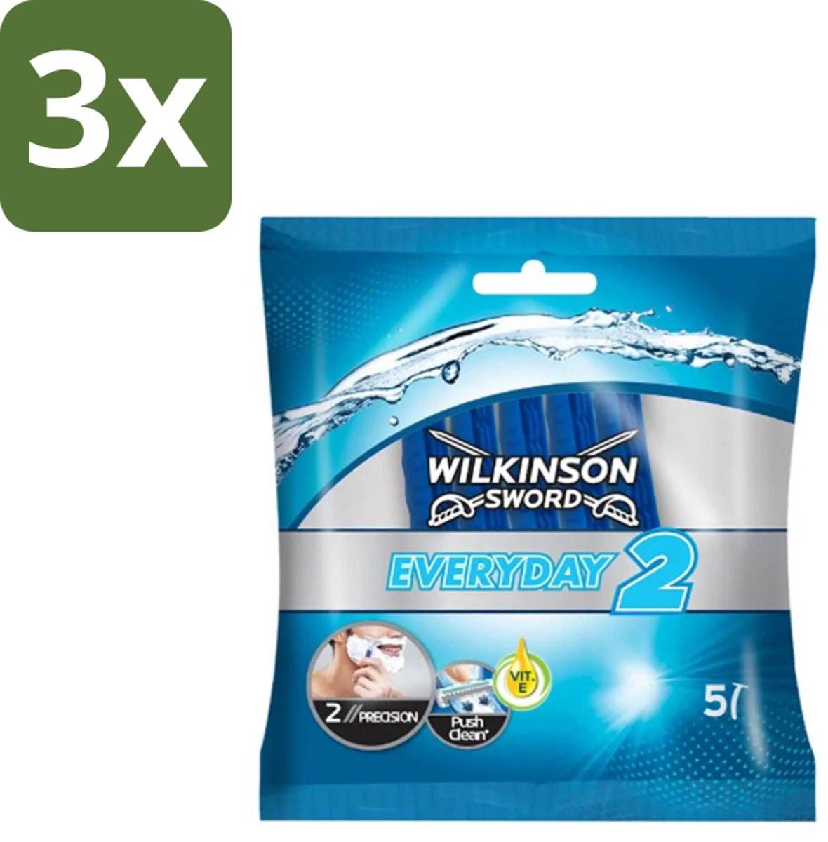 3 x Wilkinson Sword - Wegwerpscheermesjes - 5 Scheermesje - Scheermesje - Wegwerpscheermesje - Scheerbeurt - Scheermes - Aloë Vera