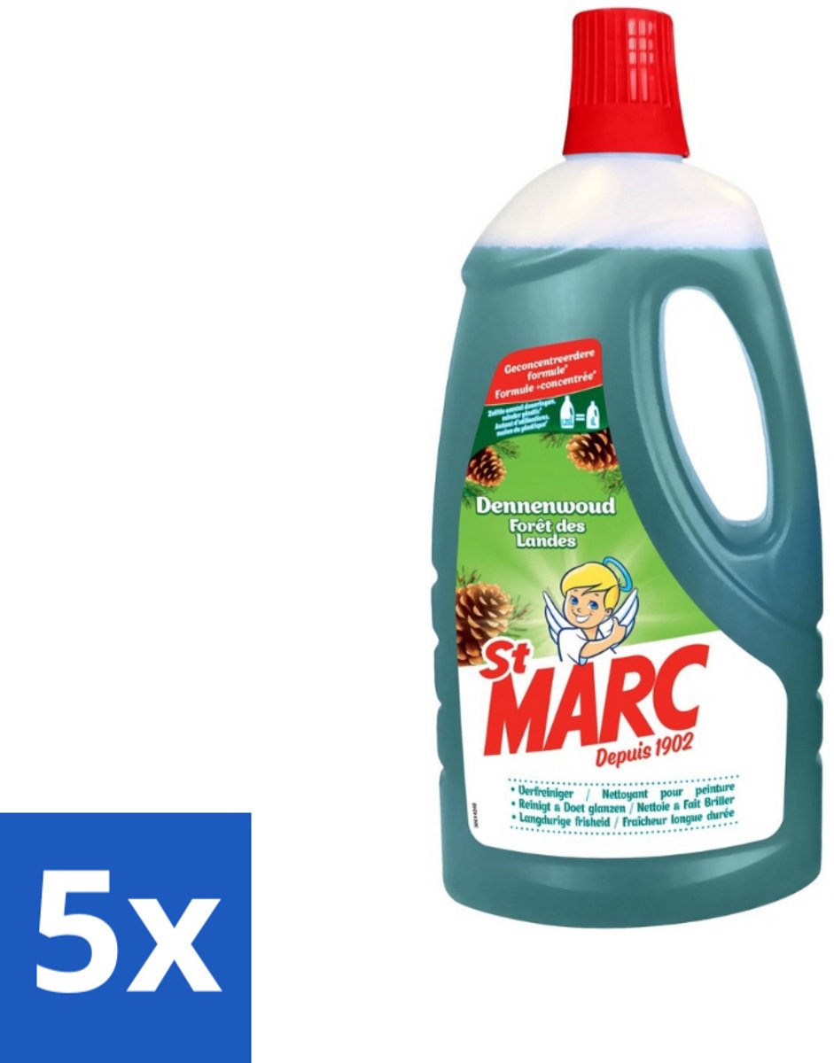 5 x St. Marc - Multireiniger - Dennenfris - Biologisch Afbreekbaar - 1L - Multireiniger - Dennen - Biologisch Afbreekbaar - Reinigingsmiddel - Hygiëne