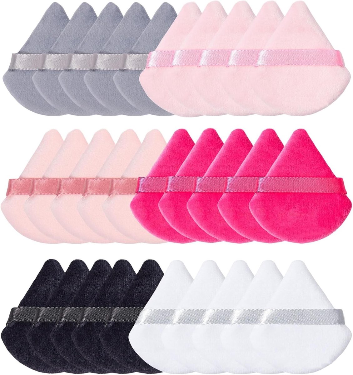 30 Stuks Driehoekige Make-up Poeder Puff, Make-up Sponsjes, Cosmetische Poeder Pads voor Droog en Nat Gebruik