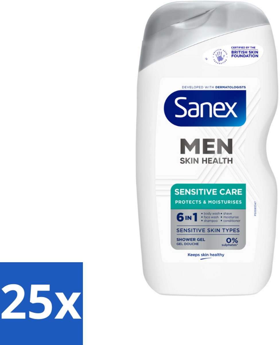 Sanex – Douchegel – Men Sensitive – 400 ml - Bulkverpakking - 25 stuks