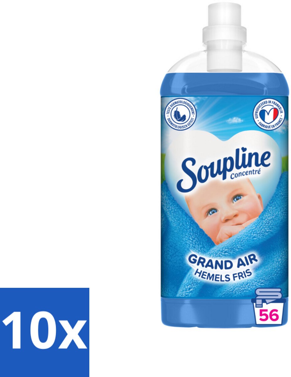 Soupline - Wasverzachter - Hemels Fris - 1350 ml - Bulkverpakking - 10 stuks