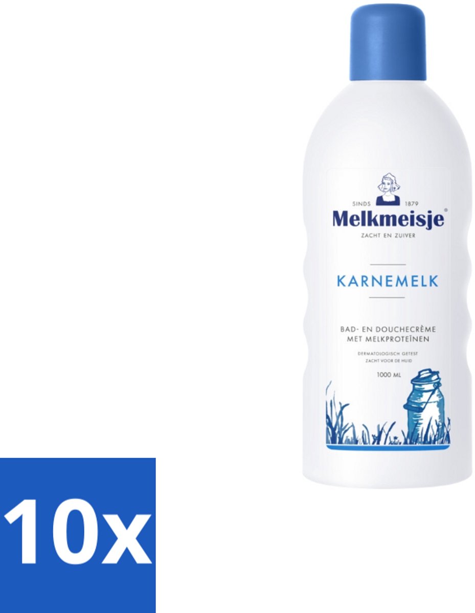 Melkmeisje – Bad & Douche – Karnemelk – 1000 ml - Bulkverpakking - 10 stuks