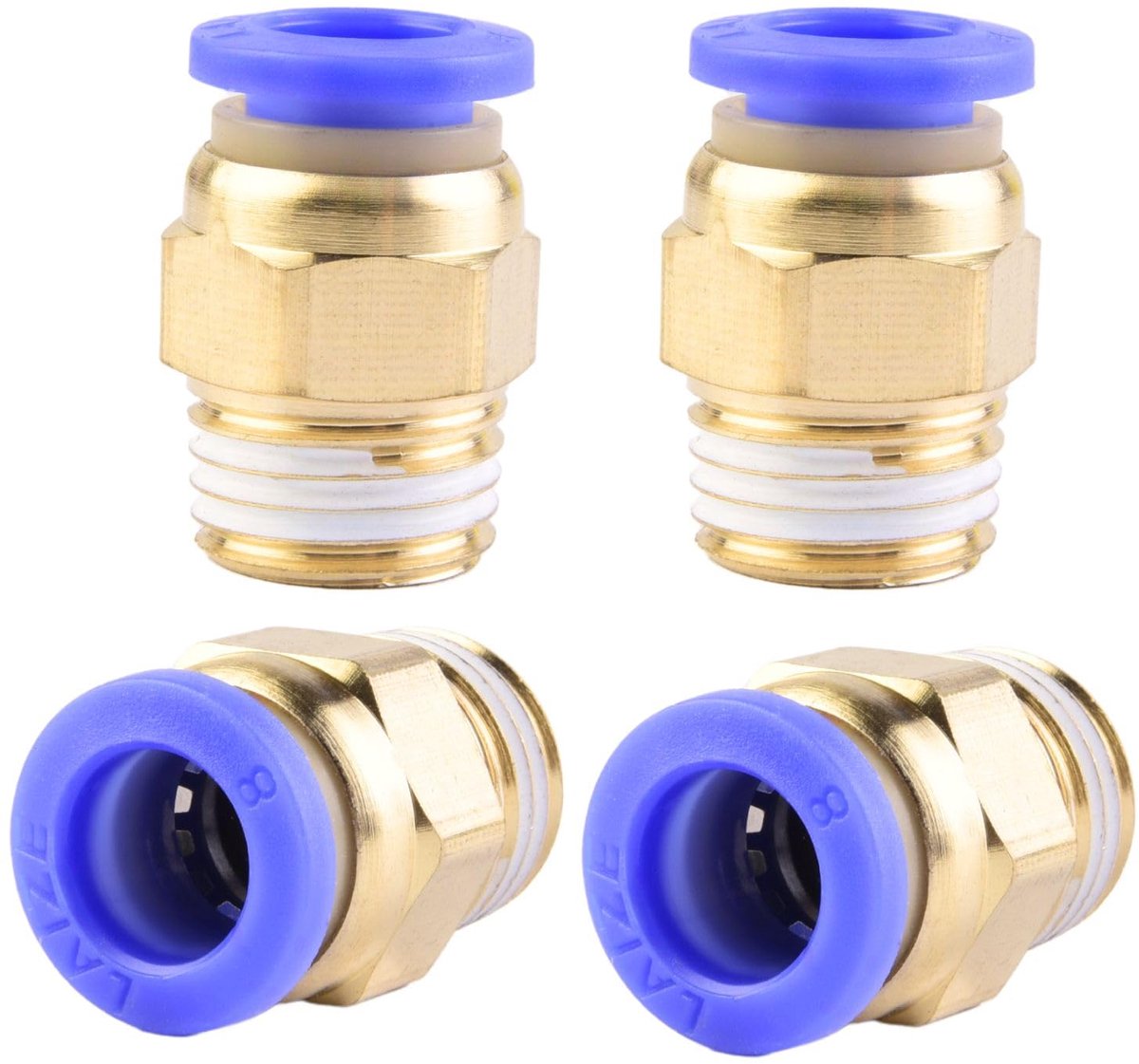 4 stuks 8 mm 1/4 inch PT buitendraad recht Push to Connect fittings insteekslang pneumatische snelkoppeling - ShopVlot