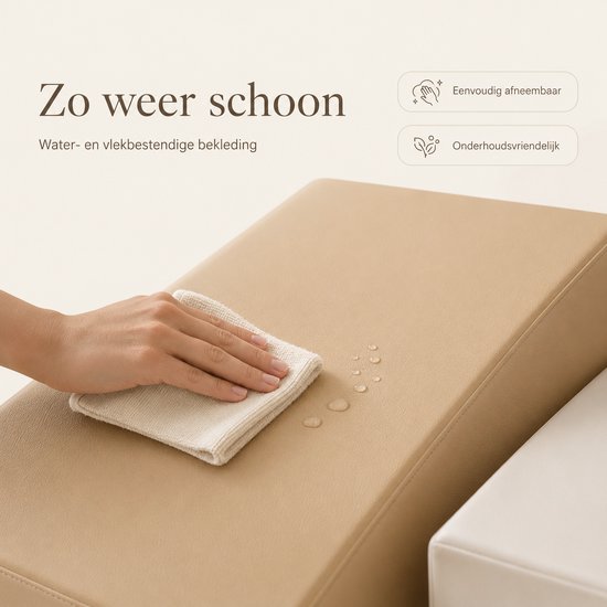 Broyari® Foam Blokken Baby - 5-delige Soft Play Set met Glijbaan - Montessori Speelgoed 1 Jaar - Baby Speelgoed 6 Maanden - Zachte Speelblokken - Klimblokken Baby - Beige van Broyari — afbeelding 5