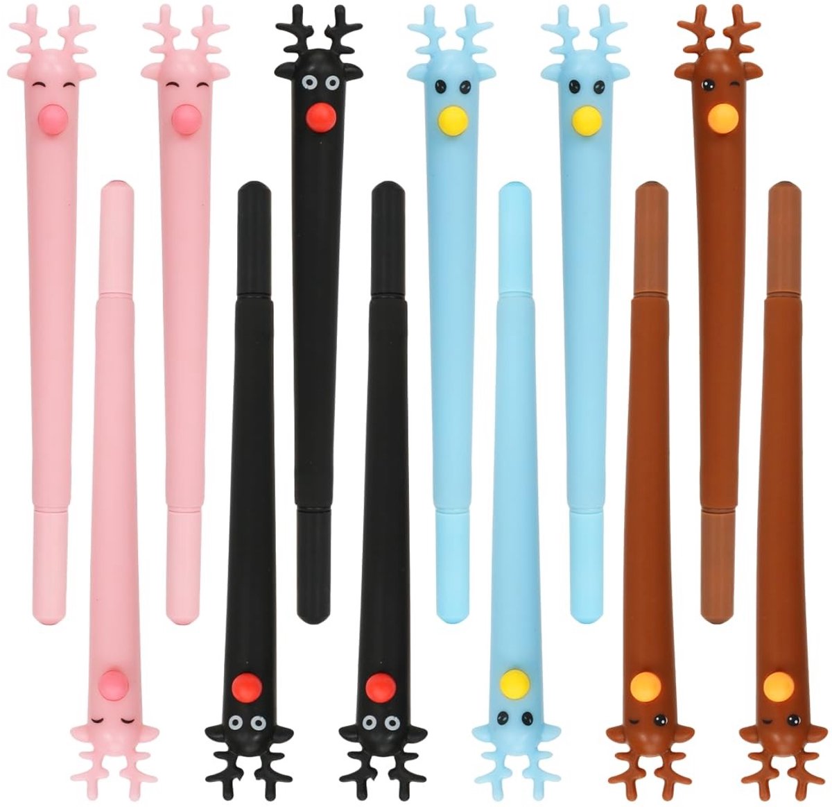 Elzusha - Set van 24 Christmas Antler Balpennen