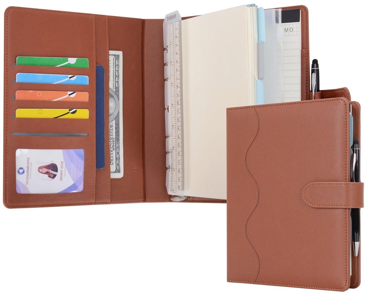 Elzusha - Lijn Journal A5 PU Lederen Ringband met Schrijfpapier