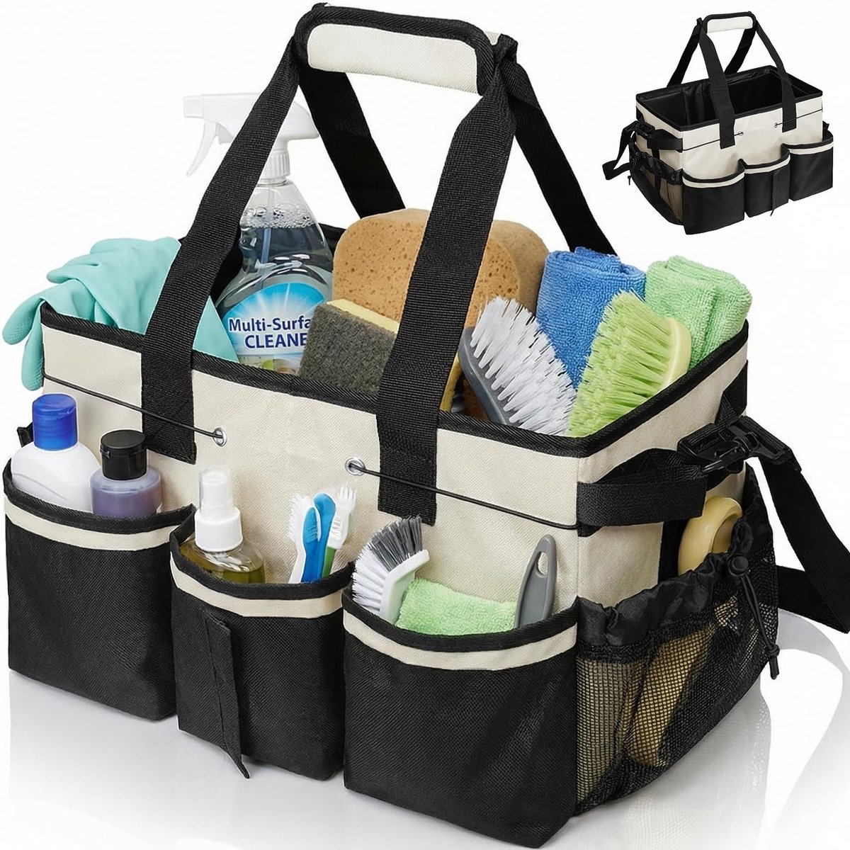 Elzusha - Multifunctionele Schoonmaak Caddie met Handvat