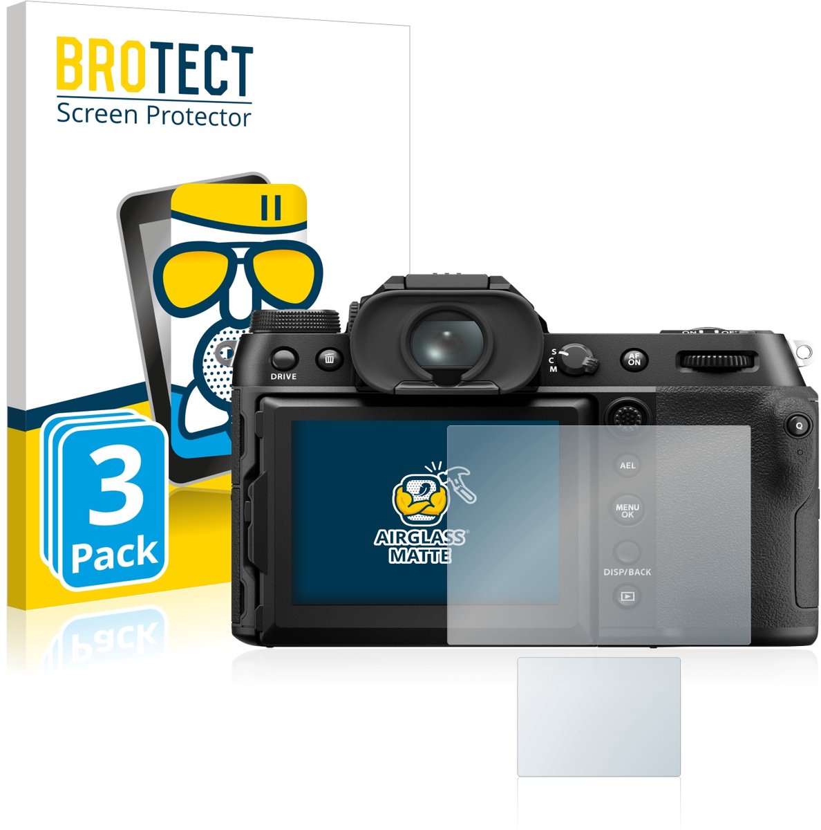 BROTECT - Screenprotector voor Fujifilm GFX50S II - Folie Beschermfolie Beschermglas matte 3 Stuks