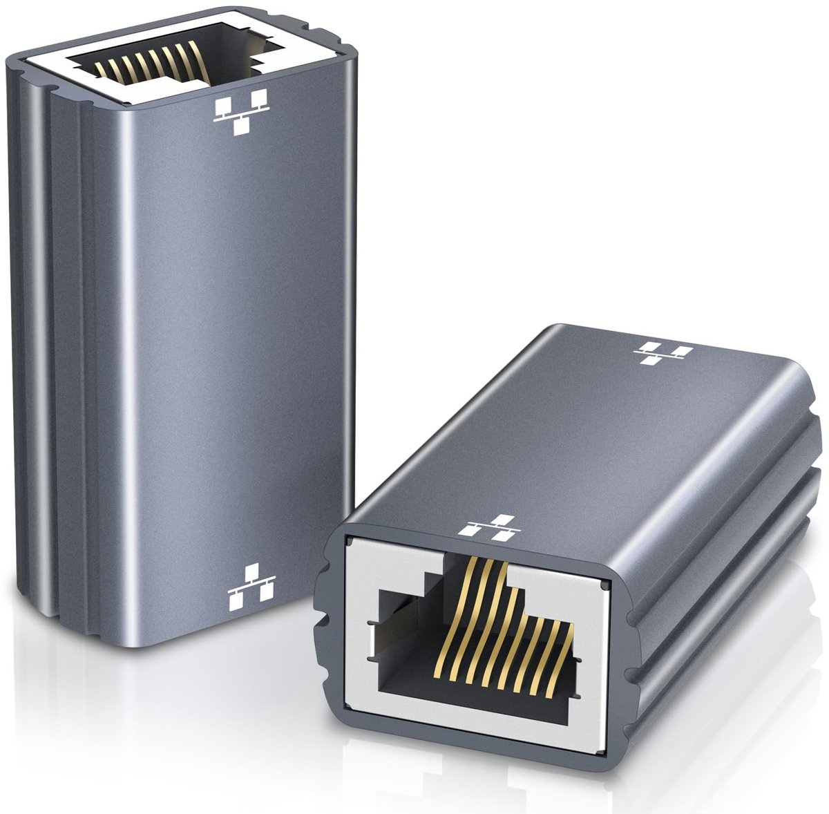 Elzusha- RJ45-koppeling 10 Gbps Hoge Snelheid - LAN-kabelverlenging - Ethernetkabel - Netwerkverlengkabel - LAN-adapter - 2 stuks - Netwerkconnector