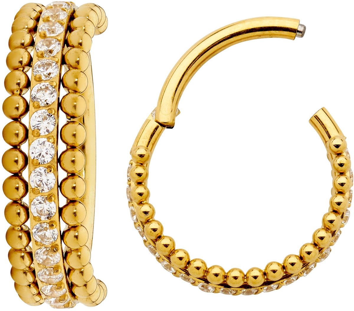 Elzusha - G23 Titanium Double Twist Gem Gehingde Segment Ring