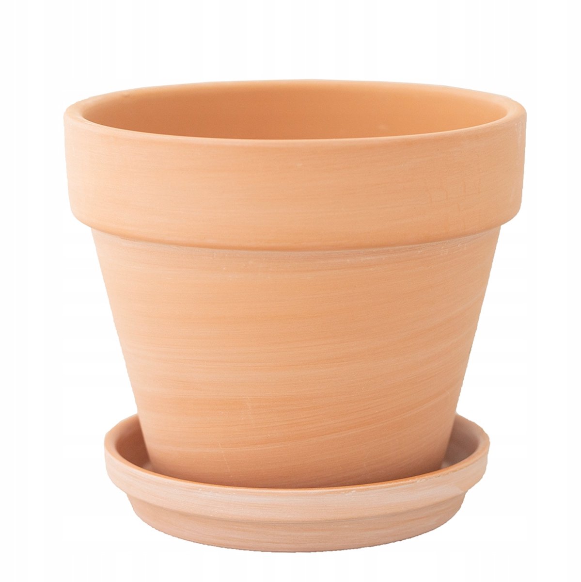 Terracotta Pot met Schotel, Ø 15cm, Gevlekt