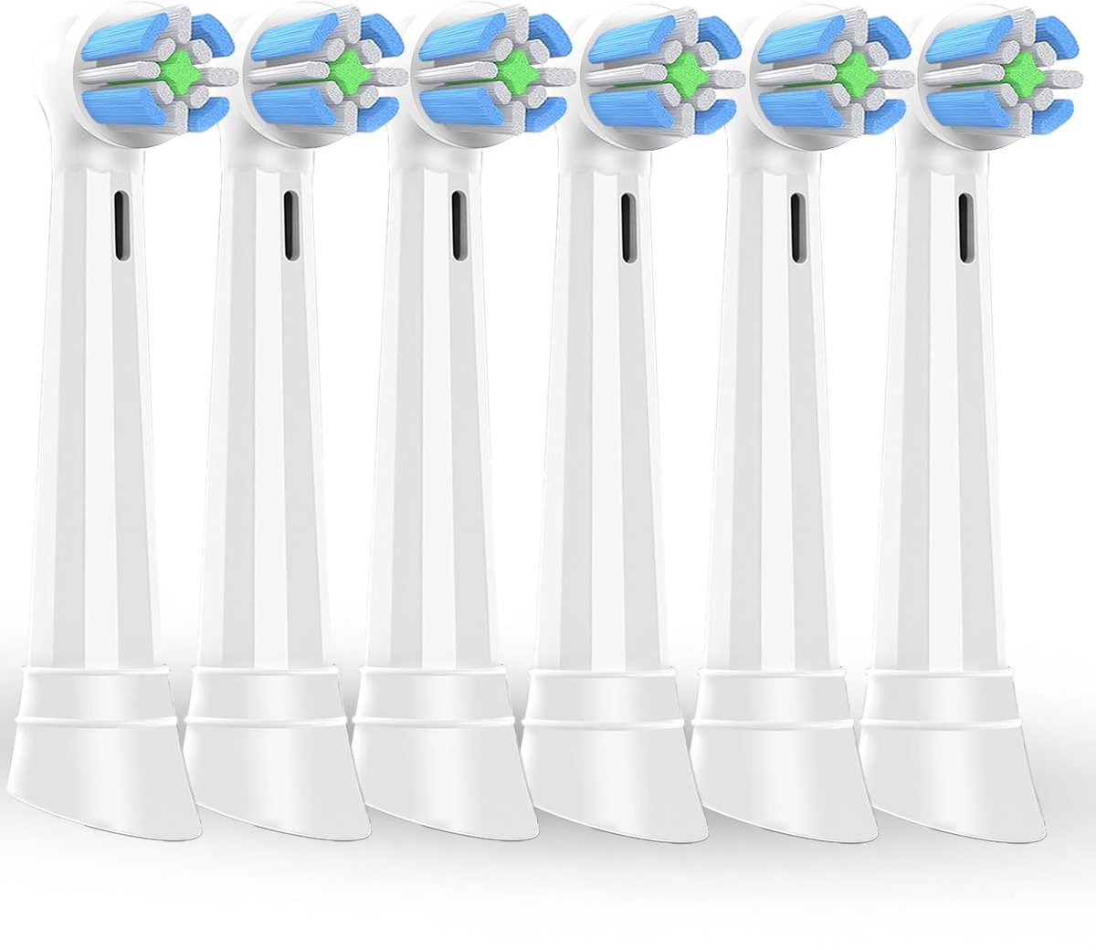 IO tandenborstel kopjes geschikt voor Oral B IO serie 2-10 - individueel verpakt - medium zachte borstelharen - 180° draaibaar - reinigend - voor het hele gezin - wit 6 stuks