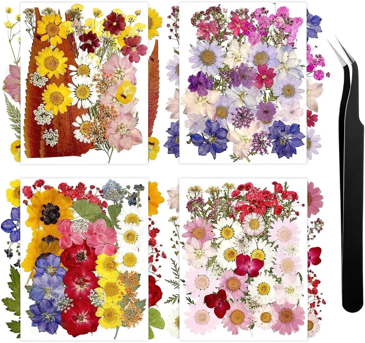 Dried Flowers Set voor Resin Art en Scrapbooking - 140 Drogen Bloemen voor Creatieve Handwerken en Decoratie met Natuurlijke Planten