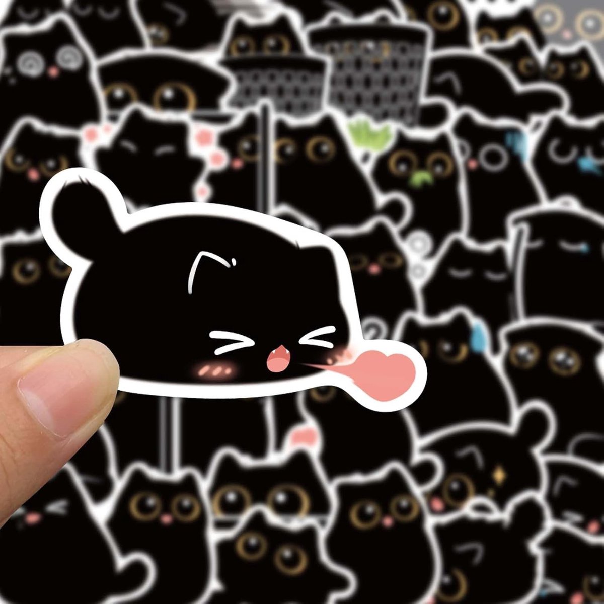 Schattige Kat Stickers Set van 40 Stuks, Waterdichte Vinyl Decals voor Laptops, Waterflessen en Skateboards, Perfect als Cadeau voor Kinderen en Volwassenen