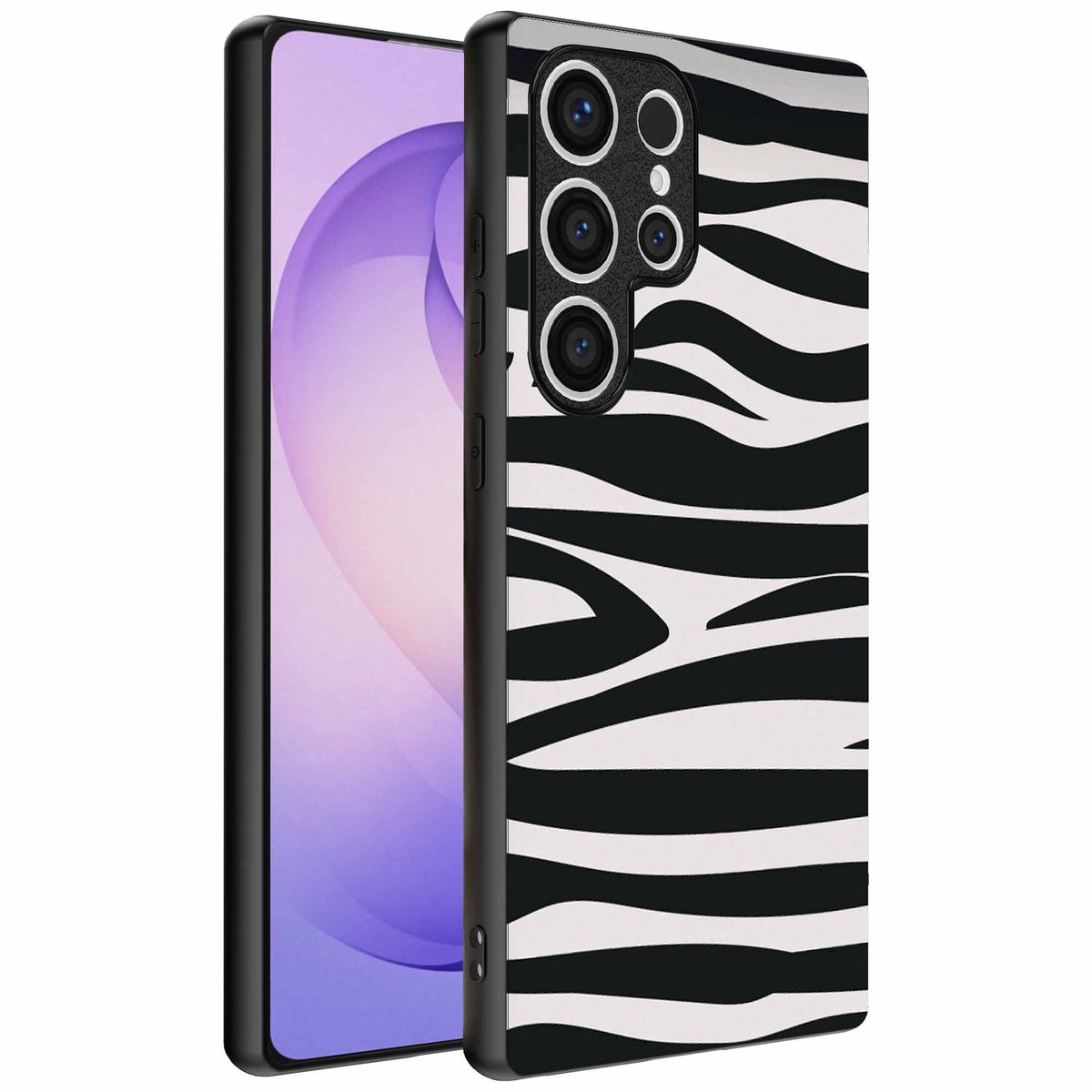 Geschikt voor Samsung Galaxy S26 Ultra Telefoonhoesje met zebra opdruk - TPU backcover case zebra design - Zwart Wit - Smartphonica geschikt voor Samsung Galaxy S26 Ultra