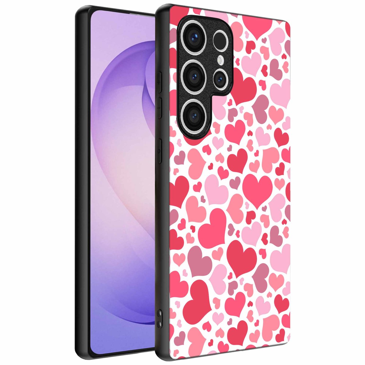 Geschikt voor Samsung Galaxy S26 Ultra Telefoonhoesje met Hartjes Print - Hearts Design TPU Backcover Case - Kinder Hoesje met Hartjes Design - Smartphonica geschikt voor Samsung Galaxy S26 Ultra
