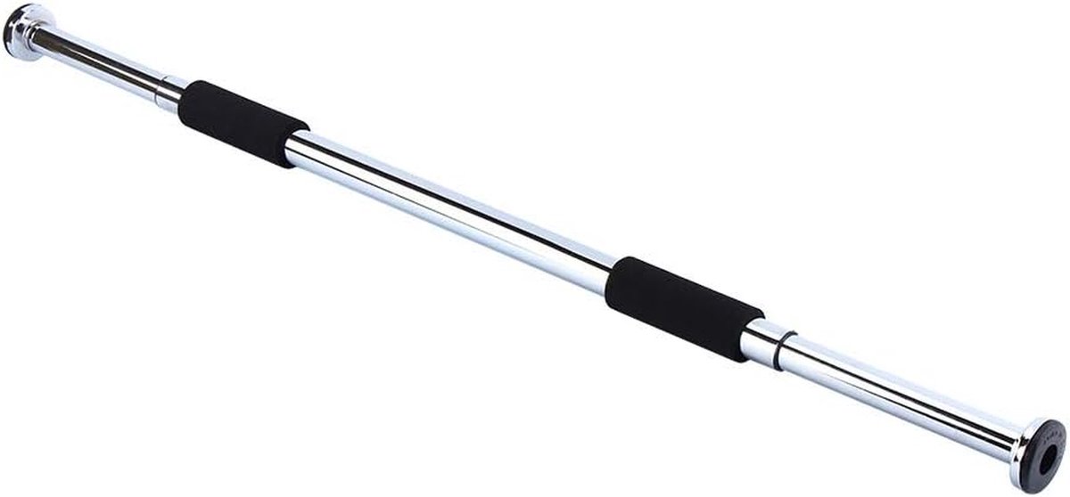 Optrekstang - Deurtrainer - Thuis sporten - Geen schroeven nodig - 62-100 cm - Zilver