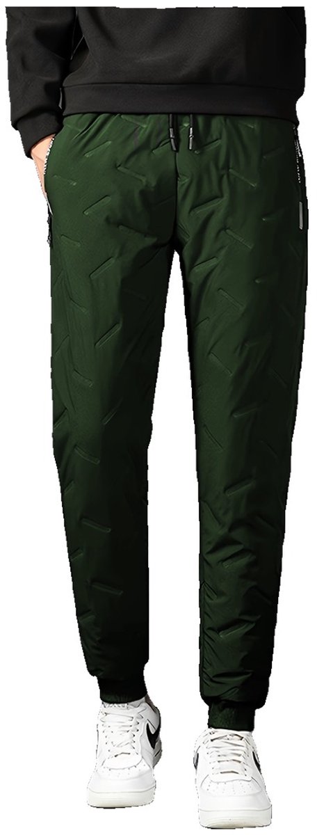 Currero Warme Broek Heren Thermo Fleece Winterbroek Joggingbroek Sweatpants Donkergroen
