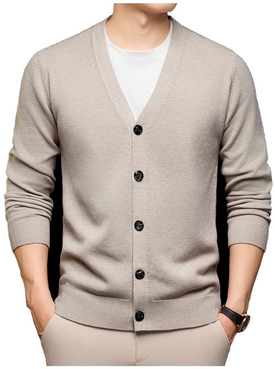 Currero Cardigan Heren Vest Mannen Met Knopen Volwassenen Warm Gebreid Vest Beige