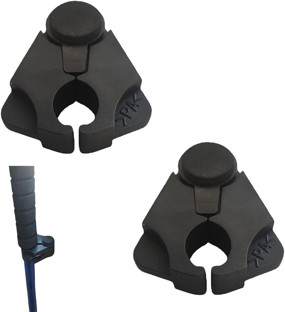 Set van 2 krukken en tafelhouder voor wandelstokken, geschikt voor buisdiktes van 1,5 cm tot 2,5 cm, ideaal voor buitengebruik en camping