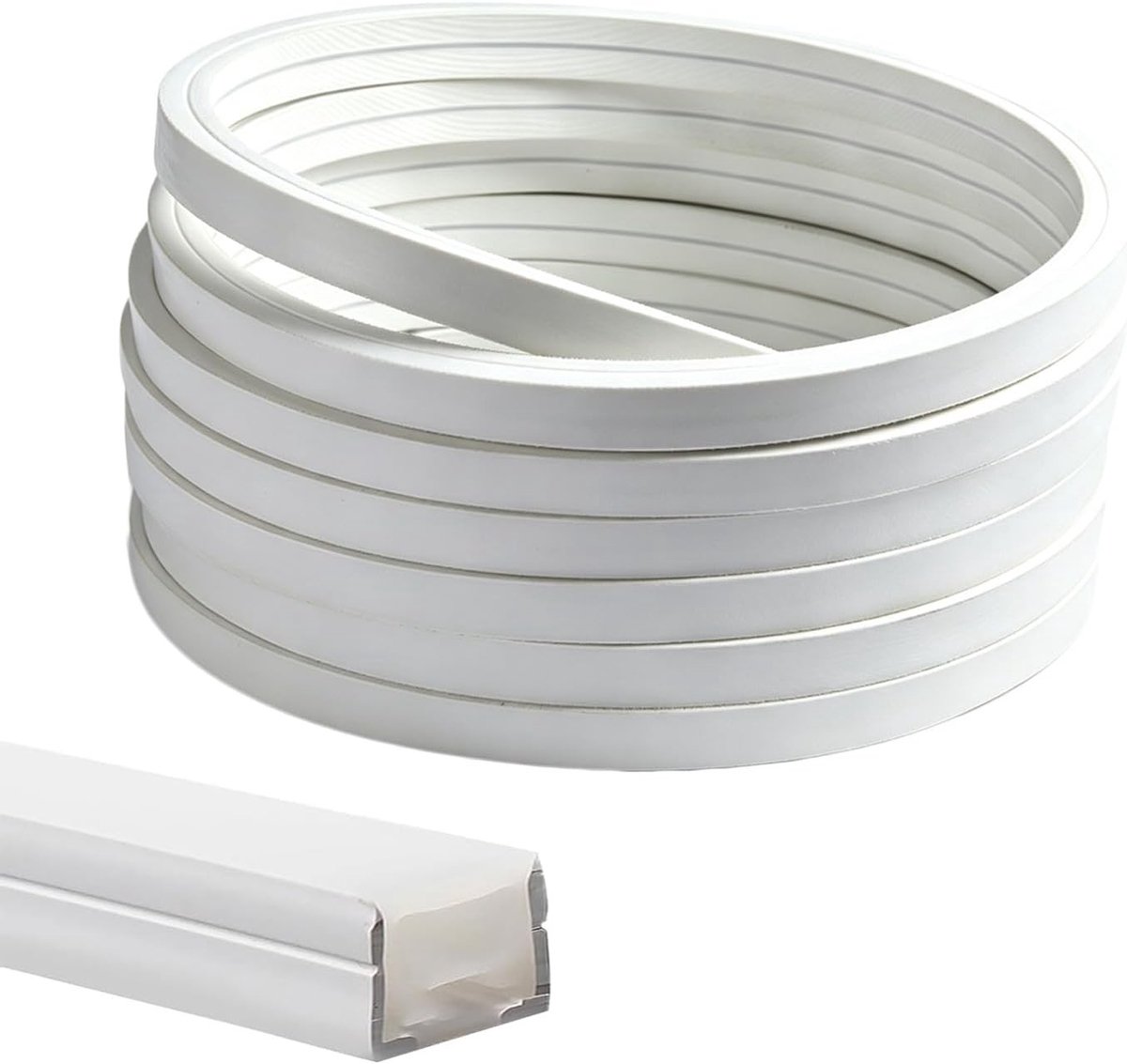Flexibel Siliconen LED Neon Profiel 5 m voor LED Strips en Geluidspanelen - IP65 Waterdicht LED Kanaal Diffuser (Wit, 18 × 10 mm)