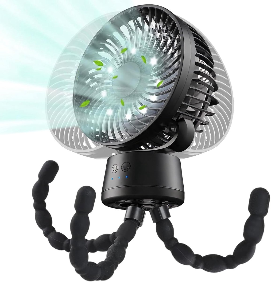 Pram ventilator met automatische oscillatie en krachtige 10.000 mAh batterij voor optimale verkoeling
