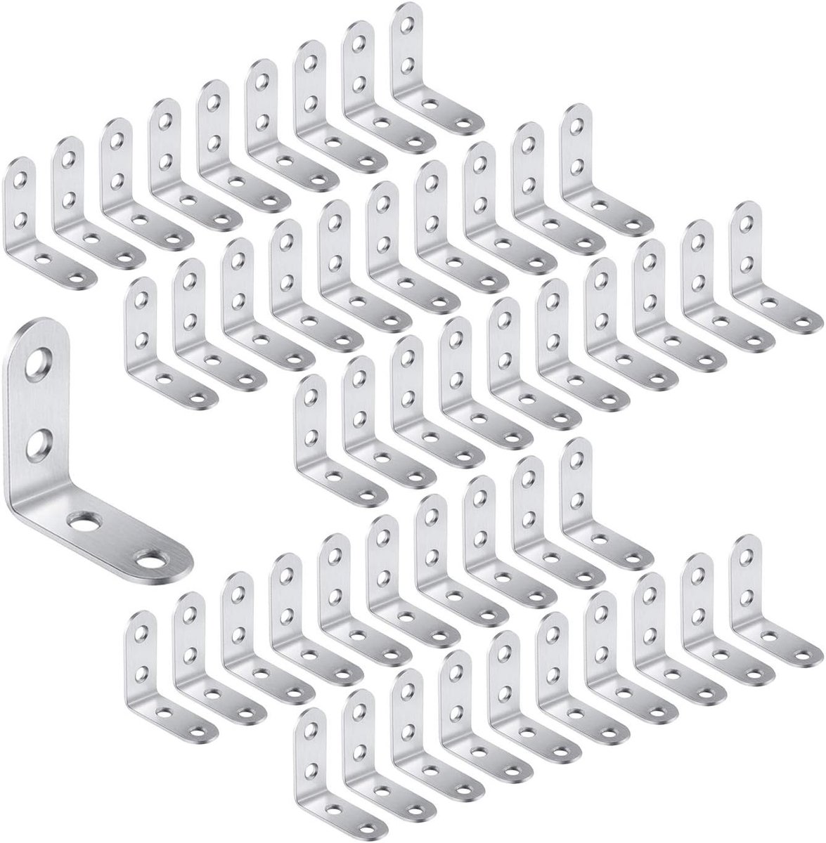 Hoekbeugels 40x40x16mm - RVS L-vormige meubels ondersteuning, sterke verbindingen voor planken en kasten - 50 stuks
