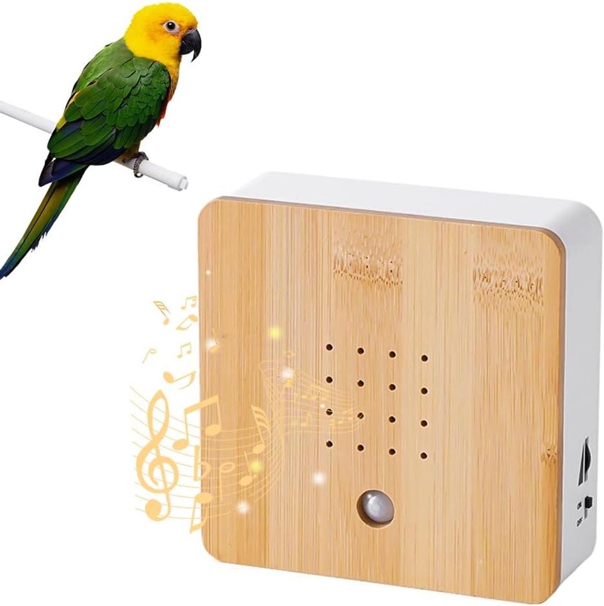 Natuurgeluiden Box - Vogelzang Soundbox - Ontspanning Thuis - Eenvoudige Bediening - 12 x 12 cm - Bruin