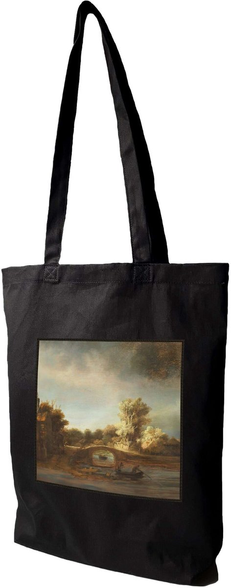 Stijlvolle Shopper Tas met Rembrandt Steen brug Print - 100% Katoen