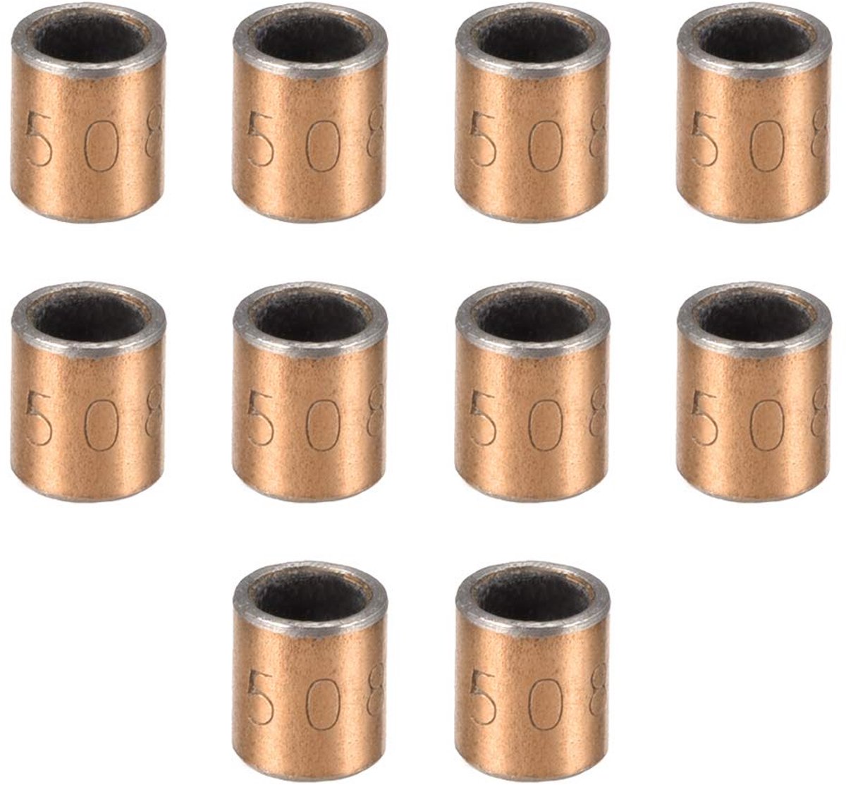 sourcing map Pak van 1 glijlager, 3 mm boring x 5 mm x 5 mm lengte omwikkelde oliebarren 5 * 7 * 8mm 10 Pack